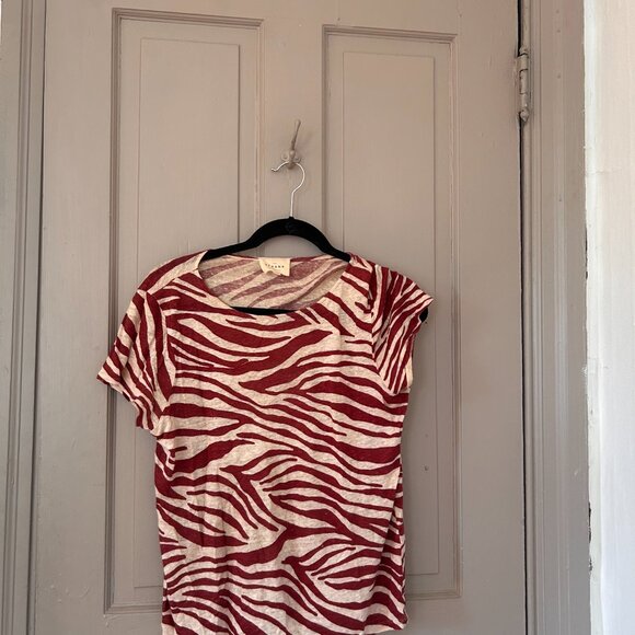 Sezane André T-shirt Terre / Ecru - Size XS - Picture 3 of 3